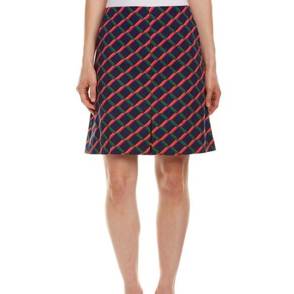 Trina Turk Lanora Geometric Print A-Line Skirt in blue/green/pink/orange size 14 - Picture 1 of 5
